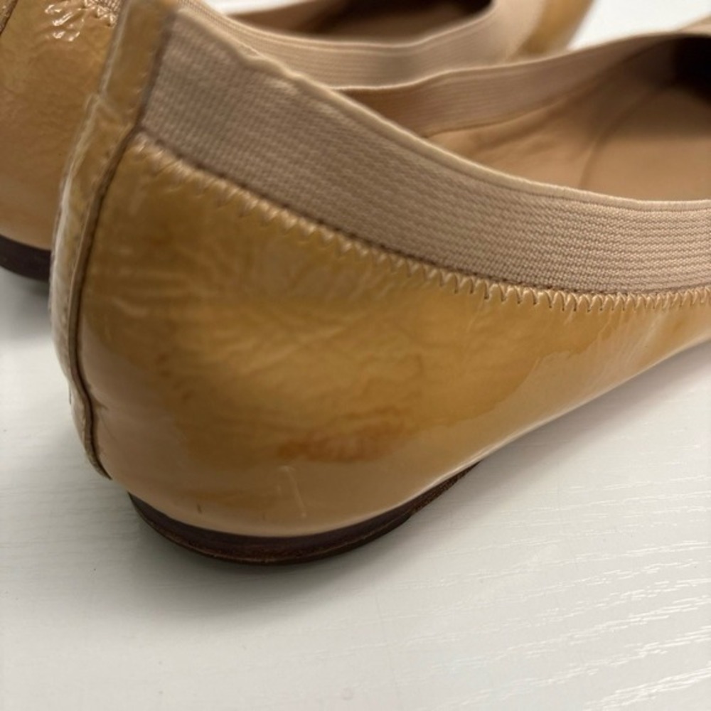 Tory Burch Ballet Flats Womens Size 7 Beige Tan With Gold Logo Medallion - Picture 5 of 15